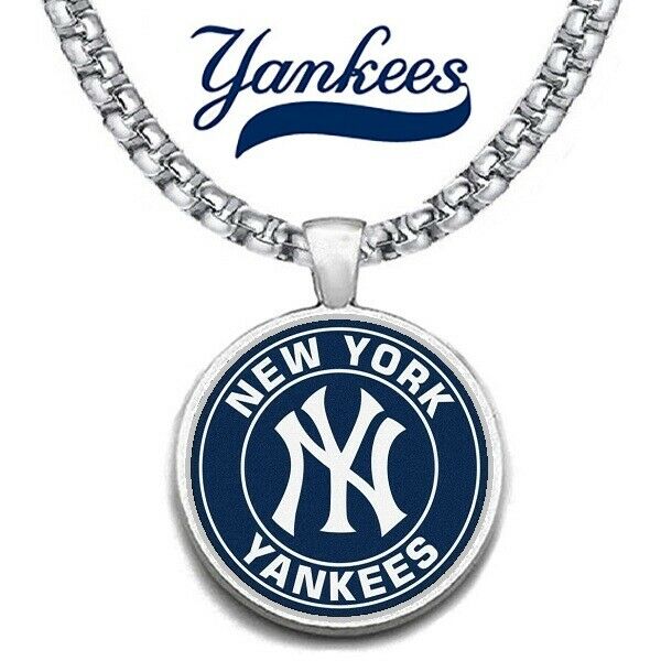 Large New York Yankees Necklace 24" Stainless Steel Chain Free Ship' D30