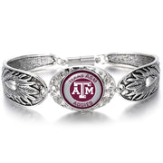 Texas A&M Aggies Women'S Sterling Silver Bracelet College Football Gift D3