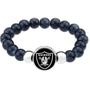 Spec Black Las Vegas Raiders Women'S Men'S Beaded Link Bracelet W Gift Pkg D1