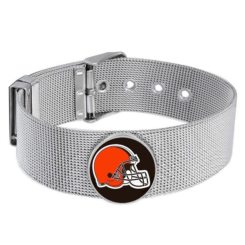 Cleveland Browns Mens Womens Silver Adjustable Bracelet W Gift Pkg D6
