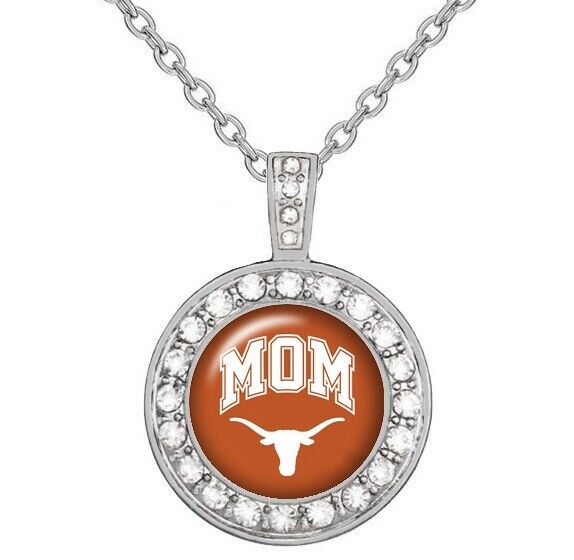University Of Texas Longhorns Moms 925 Sterling Silver Necklace College Gift D18