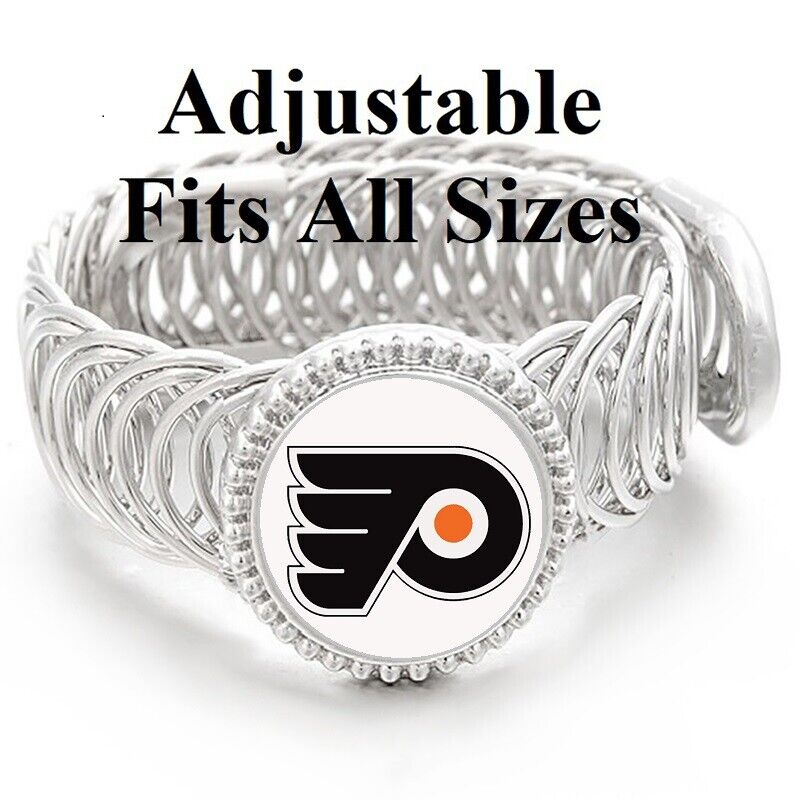 Philadelphia Flyers Mens Women'S Silver Link Adjustable Hockey Bracelet Gift D11