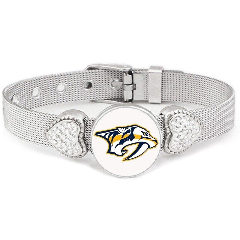 Nashville Predators Womens Adjustable Silver Hearts Bracelet Jewelry Gift D26