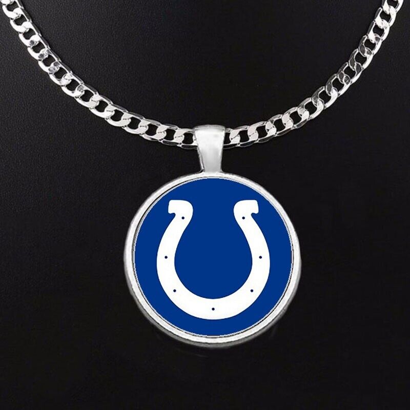 Indianapolis Colts Mens Womens 24" Stainless Steel Chain Pendant Necklace D5