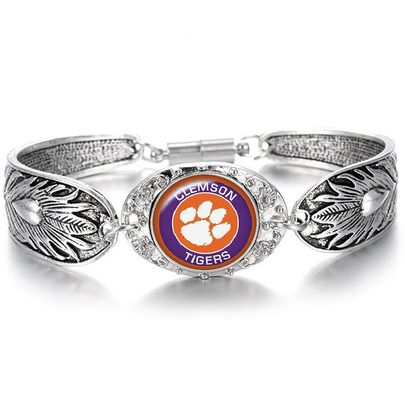Clemson Tigers Women's Sterling Silver Bracelet College Gift D3