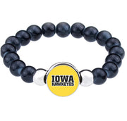 University Of Iowa Womens Mens Black Bead Chain Bracelet Gift D1