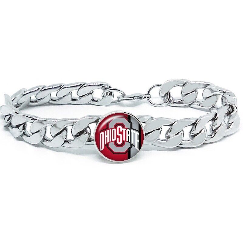 Ohio State Sports Club Mens Link Chain Bracelet State College Gift D4