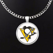 Large Pittsburgh Penguins Necklace Stainless Steel Chain Hockey Free Ship' D5