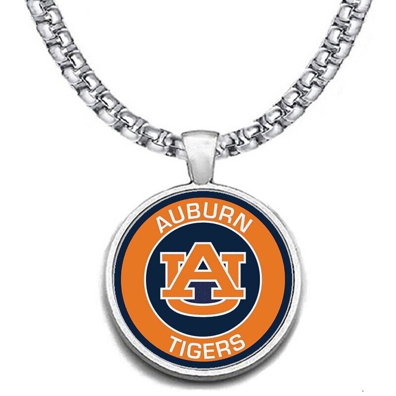 Large Auburn University Au Tigers Mens 24" Chain Pendant Necklace Free Ship' D30