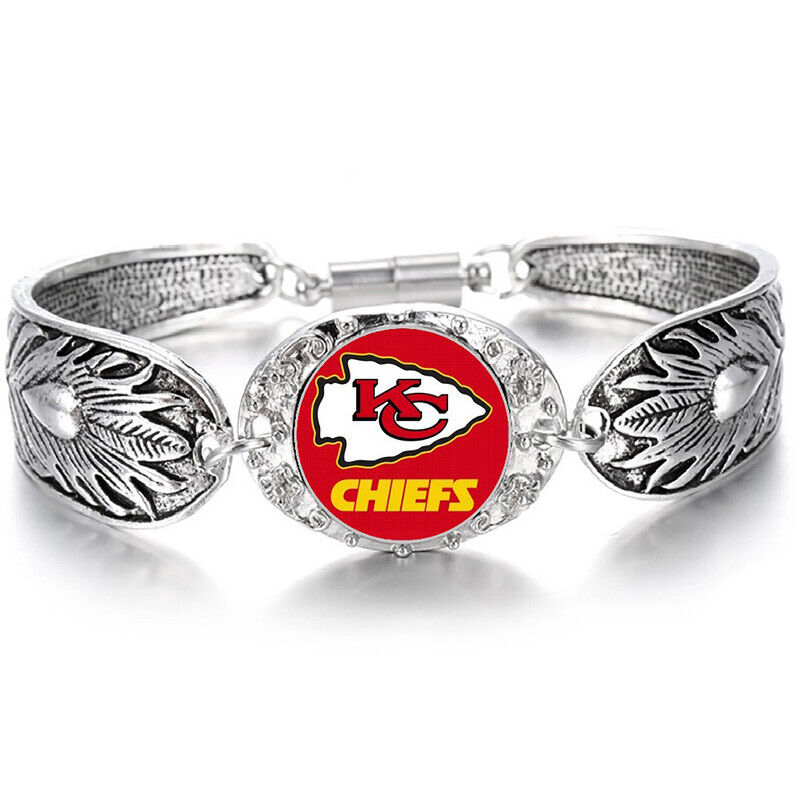 Special Kansas City Chiefs Womens Sterling Silver Bracelet Football W Giftpkg D3