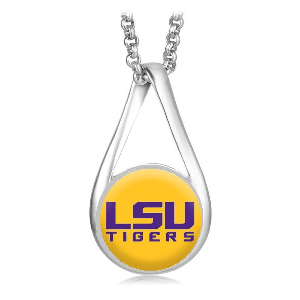 Yellow Lsu Tigers Womens Sterling Silver Necklace Louisiana State Gift D28