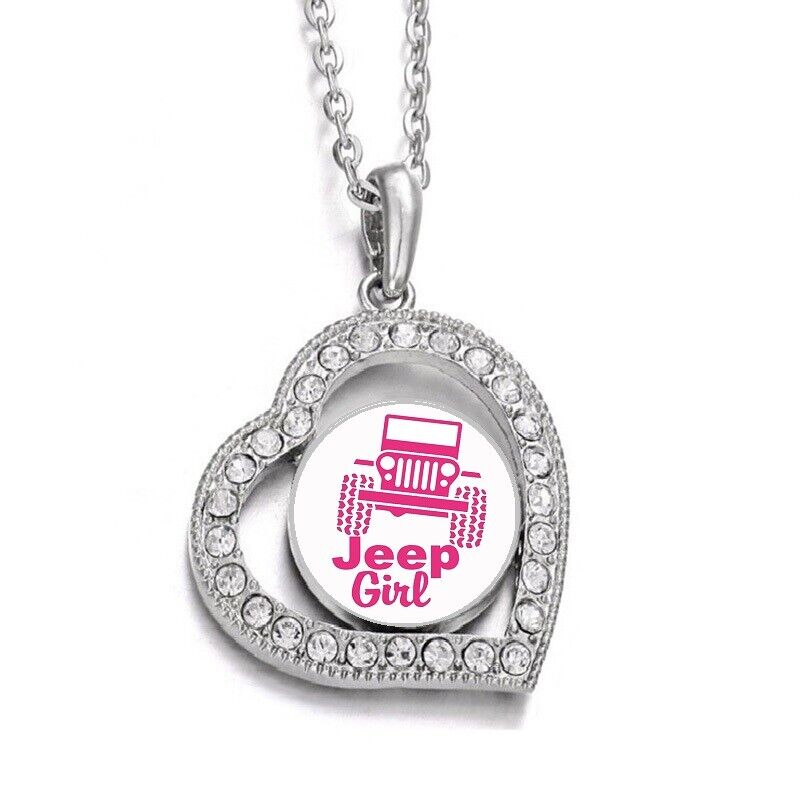 Jeep Girl Women's Sterling Silver Necklace With Pendant Jewelry Gift D19