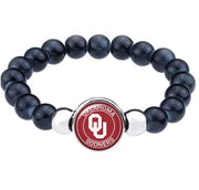University Of Oklahoma Sooners Womens Mens Black Bead Chain Bracelet Gift D1