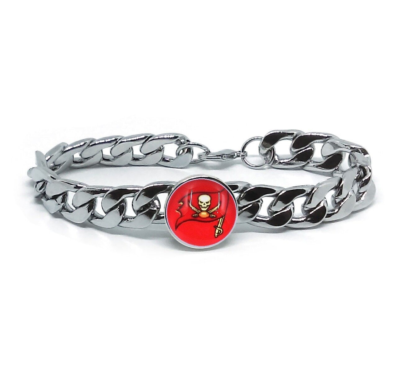 Special Tampa Bay Buccaneers Silver Womens Curb Link Chain Bracelet Gift D4