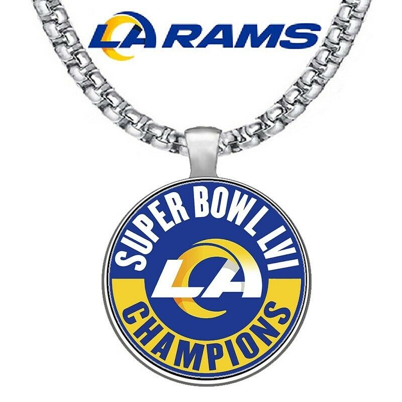 Spec. Super Bowl Large Los Angeles Rams Necklace Stainless Chain Free Ship' D30