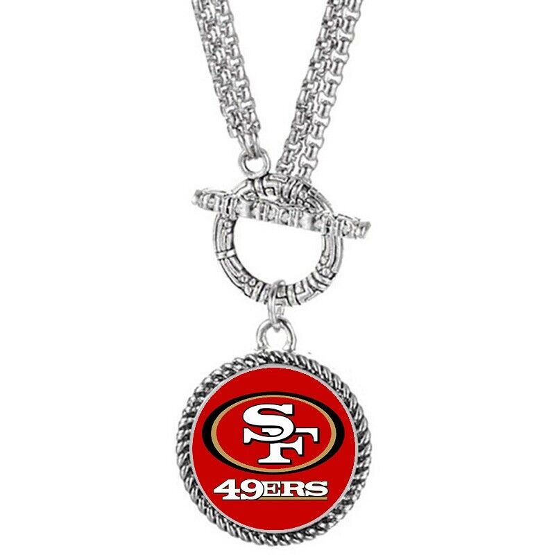San Francisco 49Ers Womens Double Layer T-Bar Chain Link Pendant Necklace D15