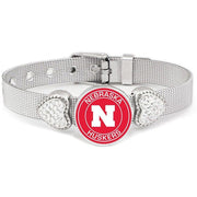 University Of Nebraska Cornhuskers Womens Silver Bracelet Jewelry Gift D26