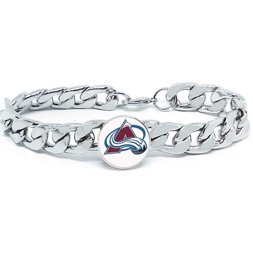Colorado Avalanche Hockey Gift Men'S Womens Stainless Steel Bracelet Gift Pkg D4