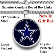 Large Dallas Cowboys Necklace Stainless Steel Chain Football Free Ship' D30