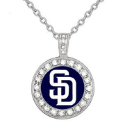 San Diego Padres Womens Sterling Silver Chain Link Necklace With Pendant D18