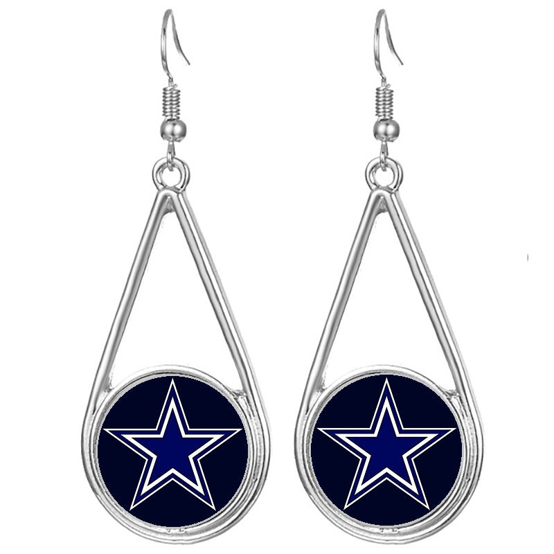 Dallas Cowboys Womens Silver Drop Dangle Earrings W Gift Pkg D29