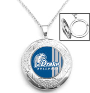 Drake Bulldogs Sterling Silver Link Chain Necklace With Locket Gift D16