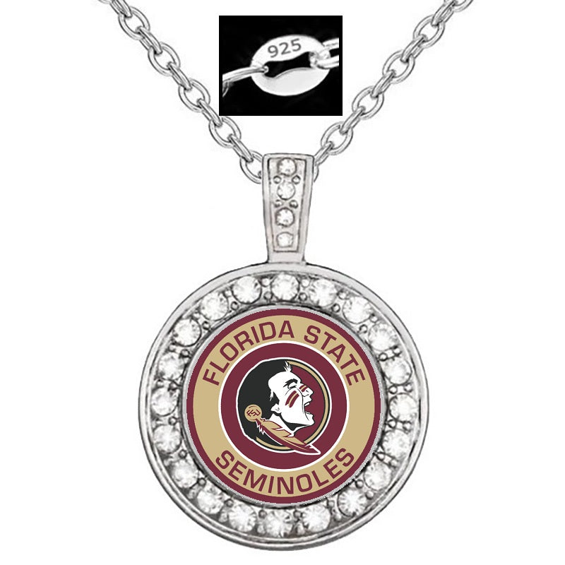 Florida State Seminoles Womens Sterling Silver Necklace With Pendant Giftpkg D18