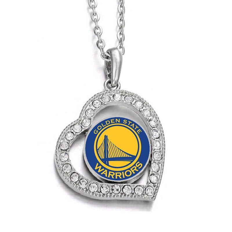 Golden State Warriors Womens Sterling Silver Link Chain Necklace With Pendant D19