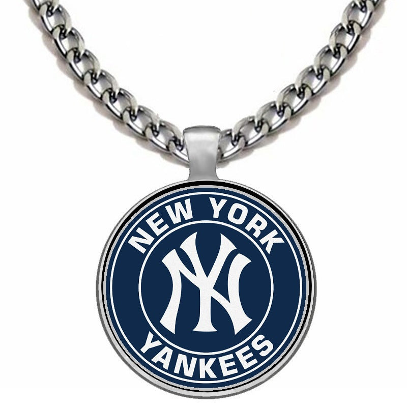 LARGE New York Yankees Necklace Stainless Steel Chain Free Ship' D5